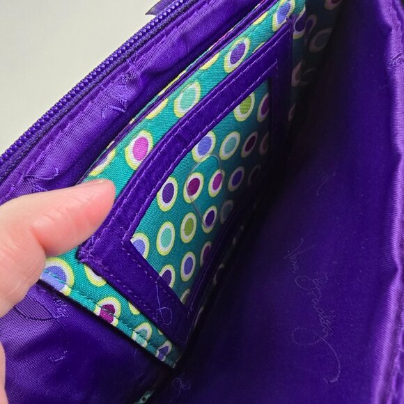 Vera Bradley Wristlet Womens Purple Floral Quilted Zip Pouch Wallet 7x4 - Picture 10 of 11